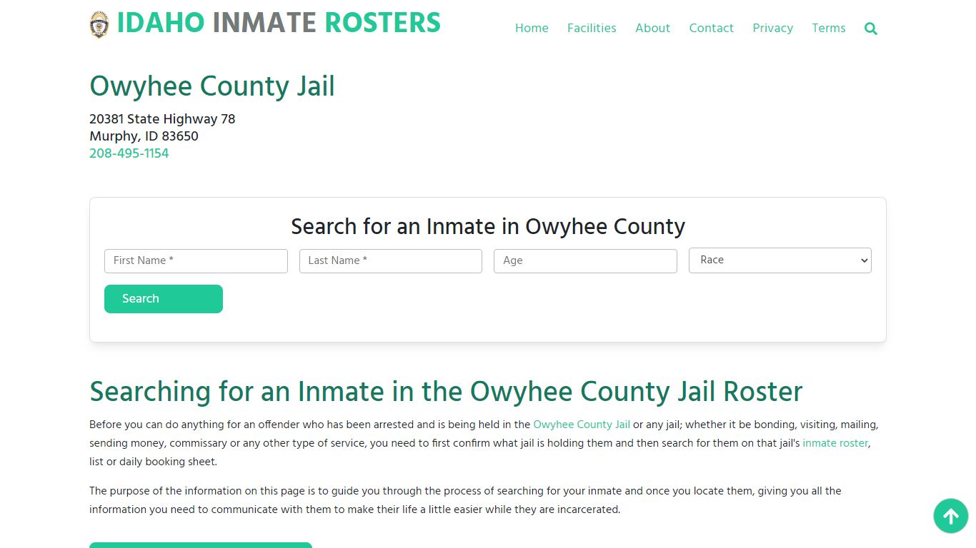 Owyhee County Jail ID: Inmate Search & Roster